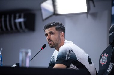 Sao Paulo (SP), 09 / 19 / 2024 - INTERVIEW / CORINTHIANS - Hector Hernandez ile Corinthians 'tan, Sao Paulo-SP' deki CT Joaquim Grava 'da 19 Eylül 2024 sabahı basın toplantısı düzenledi. Korintliler Atletico-GO ile karşılaşmaya hazırlanıyor. 