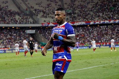 Fortaleza (CE), 09 / 21 / 2024 - Oyuncu Marinho Fortaleza ile Bahia arasında oynanan 2024 Brezilya Şampiyonası Serie A. Lc moreira / Thenews2 maçında Fortaleza 'nın ilk golünü kutluyor.