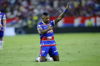 Fortaleza (CE), 09 / 21 / 2024 - Oyuncu Marinho Fortaleza ile Bahia arasındaki 2024 Brezilya Şampiyonası Serie A. Lc moreira / Thenews2 maçında Fortaleza 'nın ikinci golünü kutluyor.