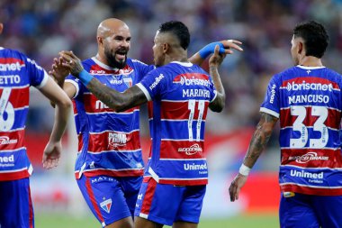 Fortaleza (CE), 09 / 21 / 2024 - Oyuncu Marinho Fortaleza ile Bahia arasındaki 2024 Brezilya Şampiyonası Serie A. Lc moreira / Thenews2 maçında Fortaleza 'nın ikinci golünü kutluyor.