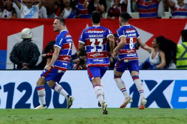 Fortaleza (CE), 09 / 21 / 2024 - Oyuncu Pochetino Fortaleza ile Bahia arasındaki 2024 Brezilya Şampiyonası 'nın 27. turu için geçerli olan üçüncü golünü kutluyor: Serie A. Lc moreira / theenews2