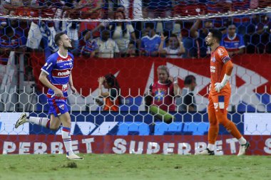 Fortaleza (CE), 09 / 21 / 2024 - Oyuncu Pochetino Fortaleza ile Bahia arasındaki 2024 Brezilya Şampiyonası 'nın 27. turu için geçerli olan üçüncü golünü kutluyor: Serie A. Lc moreira / theenews2