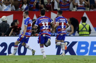 Fortaleza (CE), 09 / 21 / 2024 - Oyuncu Pochetino Fortaleza ile Bahia arasındaki 2024 Brezilya Şampiyonası 'nın 27. turu için geçerli olan üçüncü golünü kutluyor: Serie A. Lc moreira / theenews2