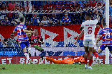 Fortaleza (CE), 09 / 21 / 2024 - Oyuncu Pochetino Fortaleza ile Bahia arasındaki 2024 Brezilya Şampiyonası 'nın 27. turu için geçerli olan üçüncü golünü kutluyor: Serie A. Lc moreira / theenews2