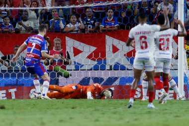 Fortaleza (CE), 09 / 21 / 2024 - Oyuncu Pochetino Fortaleza ile Bahia arasındaki 2024 Brezilya Şampiyonası 'nın 27. turu için geçerli olan üçüncü golünü kutluyor: Serie A. Lc moreira / theenews2