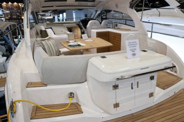 SAO PAULO (SP), Brezilya 09 / 19 / 2024 The Boat Show 2024, bu Perşembe başladı ve Latin Amerika 'nın en büyük denizcilik olayı olan 24 Eylül' e kadar devam edecek