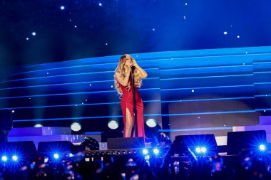 SAO PAULO (SP), Brezilya 09 / 20 / 2024 - Amerikalı şarkıcı Mariah Carey 14 yıllık aradan sonra Sao Paulo kentindeki Allianz Parque stadyumunda konser verdi