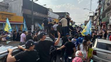 Sao Paulo (SP), Brezilya 09 / 22 / 2024 - Heliopolis Favela 'da bir Carreata sırasında Aday Pablo Marcal