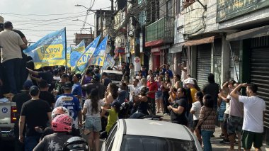 Sao Paulo (SP), Brezilya 09 / 22 / 2024 - Heliopolis Favela 'da bir Carreata sırasında Aday Pablo Marcal