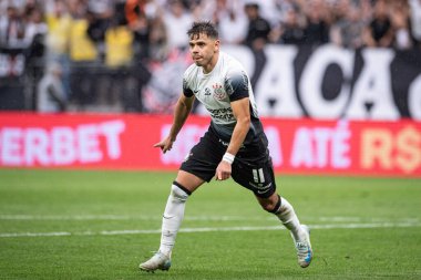 Sao Paulo (SP), Brezilya 09 / 21 / 2024 - Angel Romero, Korintliler ve Atletico-GO arasında oynanan ve Brezilya Futbol Şampiyonası 'nın 27. turu için geçerli olan maçtaki golünü kutluyor