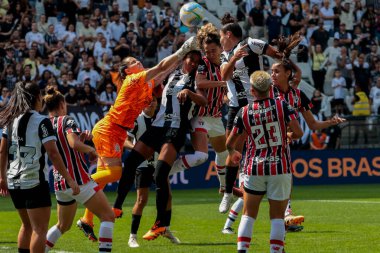 Sao Paulo (SP), Brezilya 09 / 22 / 2024 - Corinthians ile Sao Paulo arasında oynanan 2024 Brezilya Kadınlar Şampiyonası finalinde Korintliler için Nicole kaleci