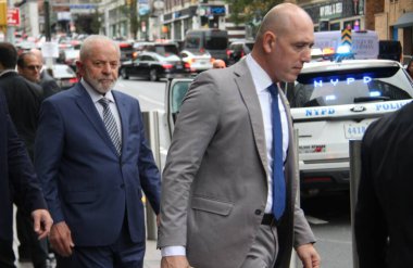 Almanya Başbakanı Olaf Scholz, Lula, Trudeau ve Sanchez ile New York 'taki Alman Sarayı' nda öğle yemeği yedi. 23 Eylül 2024, New York, ABD (Niyi Fote / thews2)