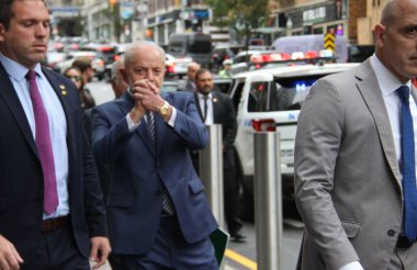 Almanya Başbakanı Olaf Scholz, Lula, Trudeau ve Sanchez ile New York 'taki Alman Sarayı' nda öğle yemeği yedi. 23 Eylül 2024, New York, ABD (Niyi Fote / thews2)