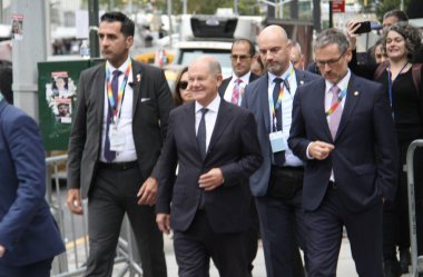 Almanya Başbakanı Olaf Scholz, Lula, Trudeau ve Sanchez ile New York 'taki Alman Sarayı' nda öğle yemeği yedi. 23 Eylül 2024, New York, ABD (Niyi Fote / thews2)