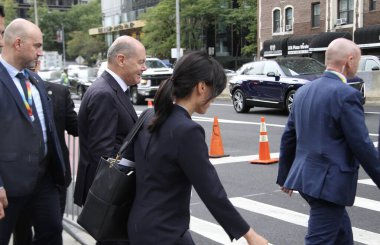 Almanya Başbakanı Olaf Scholz, Lula, Trudeau ve Sanchez ile New York 'taki Alman Sarayı' nda öğle yemeği yedi. 23 Eylül 2024, New York, ABD (Niyi Fote / thews2)