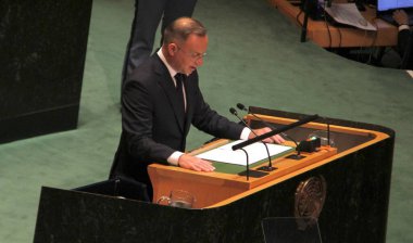 Monako Prensi II. Albert, UNGA 79 'da konuşuyor. 24 Eylül 2024, New York, ABD: Monako Prensi, Ekselansları Albert II, New York 'taki Birleşmiş Milletler Genel Kurulu 79..