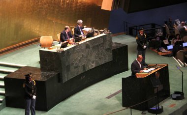 24 Eylül 2024, New York, ABD: Nauru Başkanı, Ekselansları David Ranibok Adeang, Birleşmiş Milletler Genel Kurulu 79. oturumu sırasında New York 'ta bir konuşma yaptı. (niyi not the new ws2)