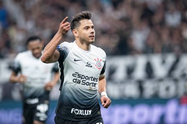 Sao Paulo (SP), Brezilya 09 / 24 / 2024 - Angel Romero, Copa Sulamericana (Ronaldo Barreto / thews2) çeyrek finalinin ikinci ayağı için geçerli olan Corinthians ve Fortaleza arasındaki maçtaki golünü kutluyor)