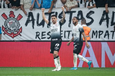 Sao Paulo (SP), Brezilya 09 / 24 / 2024 - Igor Coronado, Copa Sulamericana çeyrek finalinin ikinci ayağı için geçerli olan Corinthians ve Fortaleza arasındaki maçtaki golünü kutluyor (Ronaldo Barreto / theenews2)