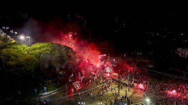 SAO PAULO (SP), Brezilya 09 / 25 / 2024 - Sao Paulo ve Botafogo arasındaki maçtan önce Morumbi 'de Copa Libertadores da America' nın ikinci ayağı için geçerli olan Sao Paulo takımının varışı (Leco Viana / Thenews2)