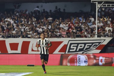 SAO PAULO (SP), Brezilya 09 / 25 / 2024 - Botafogo 'dan Thiago Almada gol atıyor ve Copa Libertadores' in çeyrek finalinin ikinci ayağı için geçerli olan Sao Paulo ve Botafogo arasındaki maçtaki golünü kutluyor (Leco Viana / Thenews2)