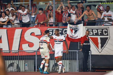 SAO PAULO (SP), Brezilya 09 / 25 / 2024 - Sao Paulo 'dan Calleri gol atıyor ve Copa Libertadores' in çeyrek finalinin ikinci ayağı için geçerli olan Sao Paulo ve Botafogo arasındaki maçtaki golünü kutluyor (Leco Viana / Thenews2)