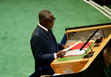 Ekvator Ginesi Başkan Yardımcısı Teodoro Nguema Obiang Mangue New York 'ta UNGA 79' da bir konuşma yaptı. 26 Eylül 2024, New York, ABD (niyi fote / thews2)