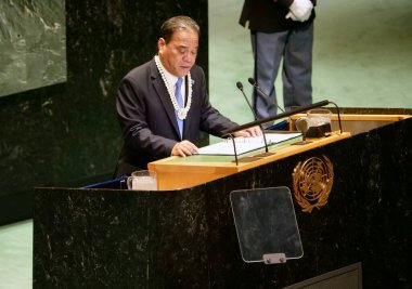 Mikronezya Başkanı Wesley Simina New York 'ta UNGA 79' da bir konuşma yaptı. 26 Eylül 2024, New York, ABD: Mikronezya Başkanı, Ekselansları Wesley Simina New York UNGA79 'da (niyi fote / thenews2)