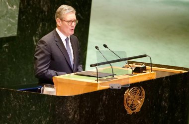 İngiltere Birleşik Krallığı ve Kuzey İrlanda Başbakanı Keir Starmer New York 'ta UNGA 79' da bir konuşma yaptı. 26 Eylül 2024, New York, ABD (niyi fote / thews2)