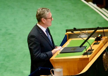İngiltere Birleşik Krallığı ve Kuzey İrlanda Başbakanı Keir Starmer New York 'ta UNGA 79' da bir konuşma yaptı. 26 Eylül 2024, New York, ABD (niyi fote / thews2)