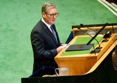 İngiltere Birleşik Krallığı ve Kuzey İrlanda Başbakanı Keir Starmer New York 'ta UNGA 79' da bir konuşma yaptı. 26 Eylül 2024, New York, ABD (niyi fote / thews2)