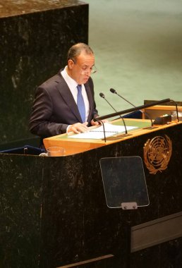 Mısır Dışişleri Bakanı Bedir Ahmed Muhammed Abdelatty New York 'taki UNGA 79' da bir konuşma yaptı. 28 Eylül 2024, New York, ABD (niyi fote / thews2)