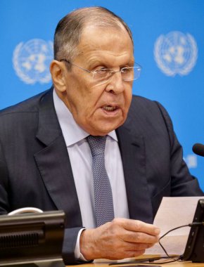 UNGA79 yılındaki Rusya Federasyonu Dışişleri Bakanı Bay Sergey V. Lavrov ile basın toplantısı. 28 Eylül 2024, New York, ABD (niyi fote / thews2)