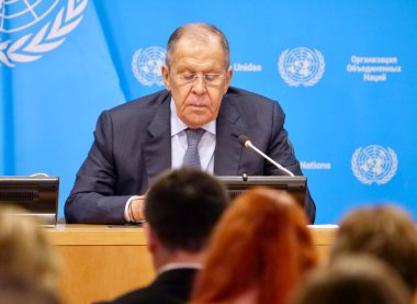 Press Conference with Mr. Sergey V. Lavrov, Minister for Foreign Affairs of the Russian Federationduring UNGA79. September 28, 2024, New York, USA (niyi fote/thenews2) clipart