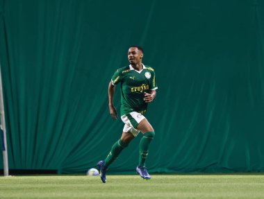 Sao Paulo (SP), Brezilya 09 / 30 / 2024 - Palmeiras 'lı Alan, Brezilya U-20 Futbol Şampiyonası' nın ikinci ayağı için geçerli olan Palmeiras ve Cruzeiro arasındaki maçtaki golünü kutluyor (leco viana / thenews2)