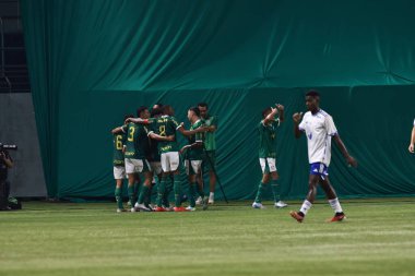Sao Paulo (SP), Brezilya 09 / 30 / 2024 - Palmeiras 'lı Alan, Brezilya U-20 Futbol Şampiyonası' nın ikinci ayağı için geçerli olan Palmeiras ve Cruzeiro arasındaki maçtaki golünü kutluyor (leco viana / thenews2)