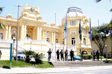 Rio de Janeiro (RJ), Brezilya 10 / 01 / 2024 Rio de Janeiro gezileri ile birlikte çalışan Van sahipleri, 1 Salı sabahı, Presidente Vargas Caddesi 'ndeki Palacio Guanabara' da (Hükümet Merkezi) bir gösteri düzenlediler (onofre veras / thenews2)