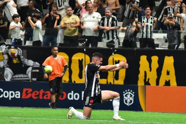 BELO HORIZONTE (MG), Brezilya 10 / 02 / 2024 Atletico oyuncusu Paulinho, Brezilya Kupası yarı finalleri için geçerli olan Atletico-MG ve Vasco arasındaki maçta attığı golü kutluyor.)