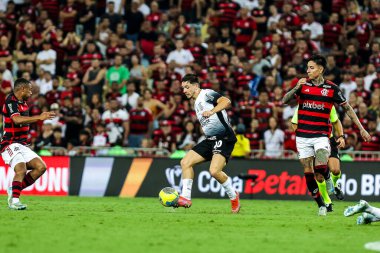 Rio de Janeiro (RJ), Brezilya 10 / 02 / 2024 - Player Pulgar, Flamengo ve Corinthians arasında oynanan 2024 Brezilya Kupası yarı finalinde Mario Filho Stadyumu 'nda (Maracana)