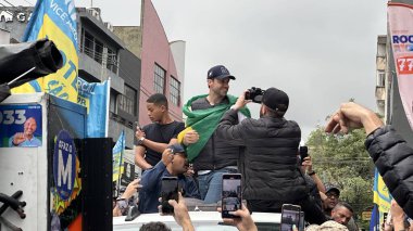 SAO PAULO (SP), 10 / 04 / 2024 - Aday Pablo Marcal, Sao Paulo şehrinin doğusundaki Bras caddelerinde kampanya yürüttü. (Fotoğraf: Oslaim Brito / The Newws2) 