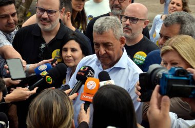 Porto Alegre (RS), 10 / 06 / 2024 VOTING / ELECTIONS / PORTO ALEGRE MDB adayı ve görevdeki belediye başkanı Sebastiao Melo, 6 Pazar sabahı Rio Grande do Sul 'un güney kesimindeki bir okulda oy kullandı. (Fotoğraf: Viyolonsel Oliver / Tenews2)