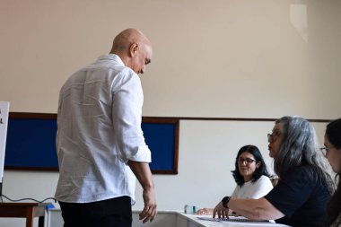 SAO PAULO (SP), Brezilya 10 / 06 / 2024 Federal Yüksek Mahkeme Bakanı Alexandre de Moraes, Jardim Paulistano bölgesinde (Leco Viana / Thenews2) 