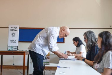 SAO PAULO (SP), Brezilya 10 / 06 / 2024 Federal Yüksek Mahkeme Bakanı Alexandre de Moraes, Jardim Paulistano bölgesinde (Leco Viana / Thenews2) 