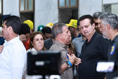 SAO PAULO (SP), Brezilya 10 / 06 / 2024: Sao Paulo Devleti Yönetim ve Kurumsal İlişkiler Bakanı Gilberto Kassab, elektronik oy sandıklarındaki oyların sayımını izliyor (Leco Viana / Thenews2) 