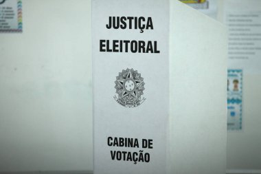 SAO PAULO, SP, 10 / 6 / 2024: ELECTIONS-SP - 2024 seçimleri için elektronik oy sandığının oy kabini, bu Pazar, 6 Ekim. (Fotoğraf: Saulo Dias / Theenews2 / Depozito Fotoğrafları) 