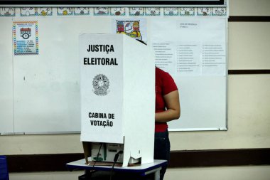 SAO PAULO, SP, 10 / 6 / 2024: ELECTIONS-SP - Brezilya genelinde Belediye Başkanı ve Şehir Meclisi Üyeleri için seçimler. Bu Pazar, 6 Ekim 'de 2024 seçimleri için elektronik oy sandığının oy sandığı. (Fotoğraf: Saulo Dias / Theenews2 / Depozito Fotoğrafları) 