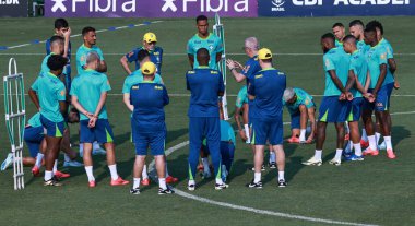 Sao Paulo (SP), 10 / 07 / 2024 - Brezilya Futbol Takımı 'nın Sao Paulo-SP' deki Barra Funda 'daki CT Palmeiras' ta eğitilmesi. Takım 2026 Dünya Kupası elemelerinde iki maç için hazırlanıyor. (Leco Viana / Newws2)