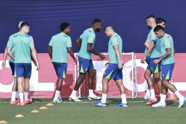 Sao Paulo (SP), 10 / 07 / 2024 - Brezilya Futbol Takımı 'nın Sao Paulo-SP' deki Barra Funda 'daki CT Palmeiras' ta eğitilmesi. Takım 2026 Dünya Kupası elemelerinde iki maç için hazırlanıyor. (Leco Viana / Newws2)