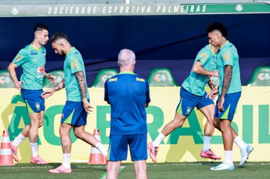 Sao Paulo (SP), 10 / 07 / 2024 - Brezilya Futbol Takımı 'nın Sao Paulo-SP' deki Barra Funda 'daki CT Palmeiras' ta eğitilmesi. Takım 2026 Dünya Kupası elemelerinde iki maç için hazırlanıyor. (Leco Viana / Newws2)