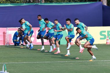 Sao Paulo (SP), 10 / 07 / 2024 - Brezilya Futbol Takımı 'nın Sao Paulo-SP' deki Barra Funda 'daki CT Palmeiras' ta eğitilmesi. Takım 2026 Dünya Kupası elemelerinde iki maç için hazırlanıyor. (Leco Viana / Newws2)